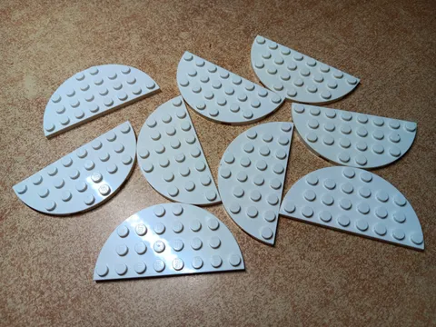 LEGO BULK LOT 9 WHITE HALF ROUND PLATE 4X8 #22888