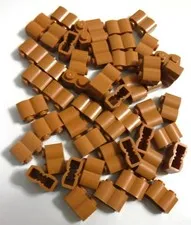 Lego Brick 1 x 2 with Log Profile, Medium Nougat, Part# 30136 New, Quantity 50