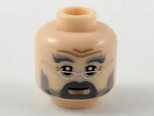 NEW LEGO Old Man Head Dentist Silver Glasses Professor Dad Father Eyebrows Owl