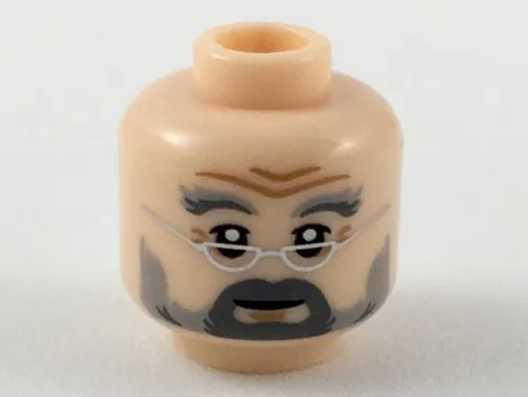 NEW LEGO Old Man Head Dentist Silver Glasses Professor Dad Father Eyebrows Owl