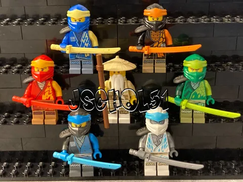 Lot of 7 LEGO Ninjago Core Minifigures Wu, Lloyd, Cole, Nya, Zane, Kai, Jay NEW