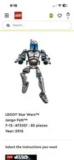 LEGO Star Wars 75107 Jango Fett Figure (As-Is / No Box or Manual)