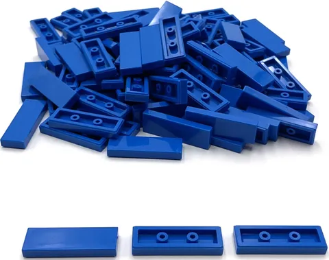 Lego 100 New Blue Tiles Flat Smooth 1 x 3 Parts