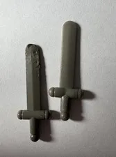 2 Vintage LEGO 3847 Dark Gray Shortsword Minifigure Castle Sword Weapons Lot