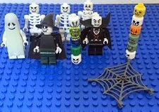 18 PC Lego Minifigures Lot HALLOWEEN Skeleton Vampire GLOW-IN-THE-DARK Ghost