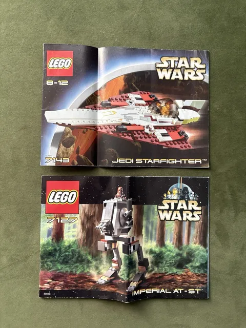 Vintage 2001/2002 LEGO Star Wars #7127 #7143 Instruction Manuals Only
