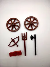 Lego Replacement Parts Wagon Wheels Pitchfork Bow And Arrow Hatchet Phone