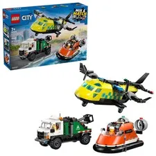 LEGO City Airplane, Service Truck & Hovercraft Remix Building Set, 990 Pieces