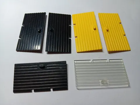 LEGO BULK LOT 6 VINTAGE RIBBED DOORS 1X4X6 #3644  YELLOW BLACK CLEAR