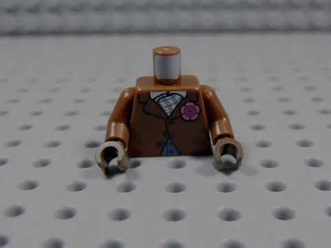 LEGO Dark Brown Printed Torso Minifig Flower BI