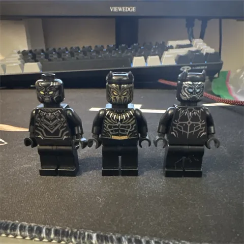 LEGO Marvel Black Panther Minifigures Lot of 3 Black/Gold Suits