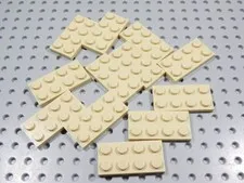 LEGO Lot of 12 Tan 2x4 Plates BD