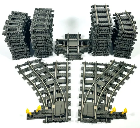 LEGO Vintage 9V Train Track Lot of 83 pcs  - 4515 4520 4531 4519