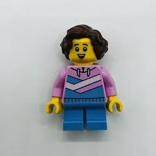 Lego Minifigure Child - Girl, Bright Pink Hoodie twn504 Town City