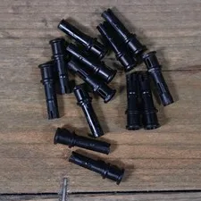 LEGO Black Technic Pin 3L with Friction Ridges and Stop Bush Part 65304 Qty 12