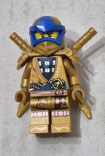 Authentic Lego Ninjago Minifigure Jay 10th Anniversary Golden Ninja CRACKED