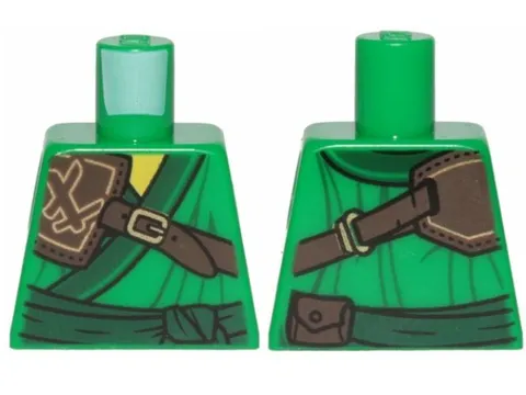 LEGO® Part 973pb3537 - Torso Ninjago Robe with Dark Green Trim and Sash - lloyd