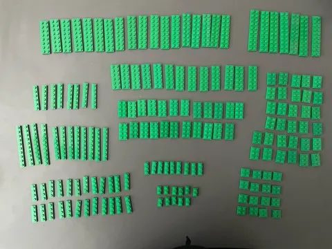 LEGO LOT OF 173 GREEN FLAT PLATES 2X2 2X3 2X4 2X6 2X8 2x10 1x2 1x4 1x3 1x6 1x8