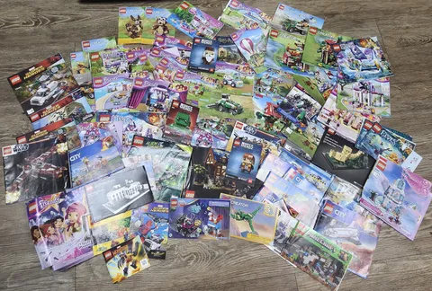 HUGE Bulk LEGO Instruction Manuals Lot, 70 + Booklets For Building Sets