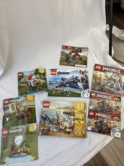 Lego Instruction Manuals Lot of 9 Creator Ninjago Marvel