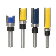 4 Piece 1/4 Inch Shank Flush Trim Pattern Router Bit Template Router Set Wood Be...
