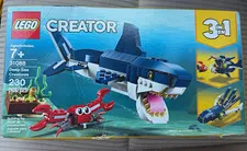 LEGO Creator Deep Sea Creatures 31088 3-in-1 230pc Shark Crab Fish 7+