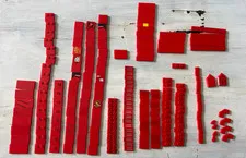 LEGO Red Tile Lot 205 Pc Bulk Assorted Smooth Tiles Printed Modified Plates