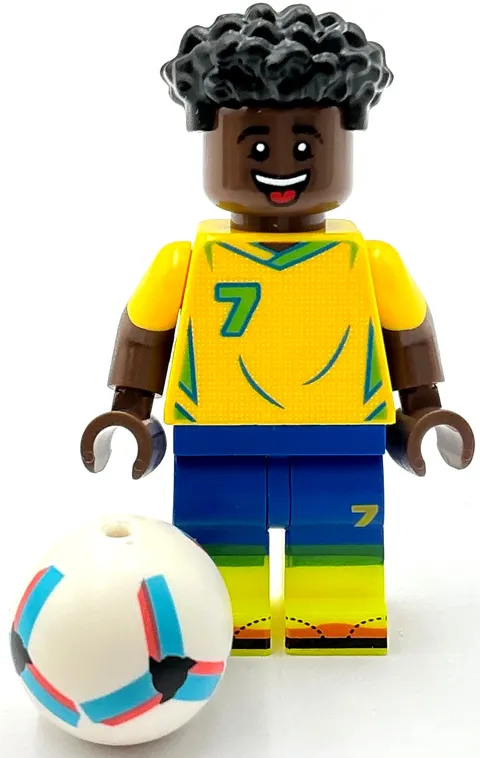Lego New Vini Jr. Brazil  Minifig  Soccer Player Footballer From Set 43027 Ball