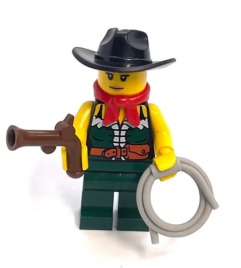 Lego Cool Cowgirl Roper Minifigure  - Rodeo Western Frontier Characters