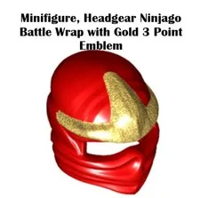 LEGO Minifigure, Headgear Ninjago Battle Wrap with Gold 3 Point Emblem