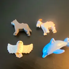 LEGO Animal Lot White Goat Light Blue Dolphin White Owl Light Gray Wolf (4)