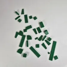 LEGO Green Parts Lot Pieces Plates Bricks Slopes Wedges Genuine Mixed Bulk