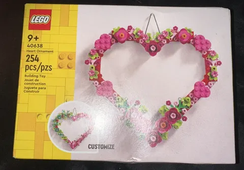 LEGO Heart Ornament Building Toy Set - Fun Arts and Crafts Idea