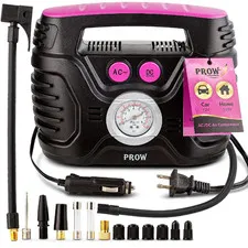 Prow Electric Air Compressor Portable Tire Inflator 12V 110V Car And Bike Pump