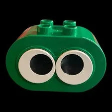 Duplo special block - dark green eyeball brick -combined shipping (MISC63)