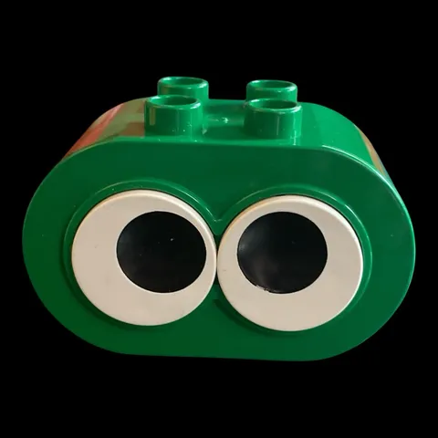 Duplo special block - dark green eyeball brick -combined shipping (MISC63)
