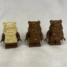 Lego Star Wars Ewok Lot Of 3 Minifigures Paploo Wicket Tan Hood And Brown Hood