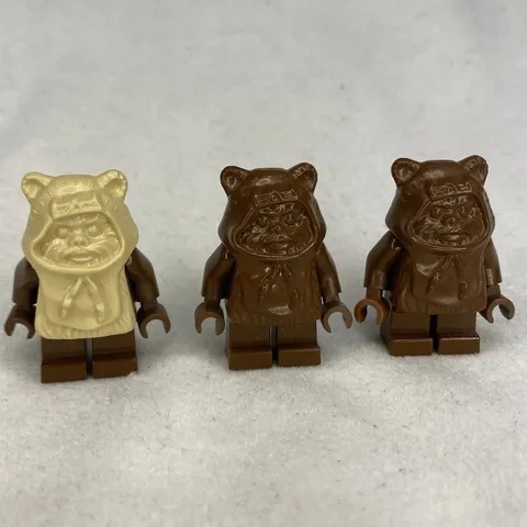 Lego Star Wars Ewok Lot Of 3 Minifigures Paploo Wicket Tan Hood And Brown Hood