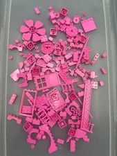 5 oz. Mixed Dark Pink Legos - standard blocks and unique pieces