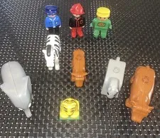C/ LOT LEGO DUPLO GEOBRA ANIMALS TIGER COW ZEBRA DONKEY CHARACTER ZOO 9 PIECES