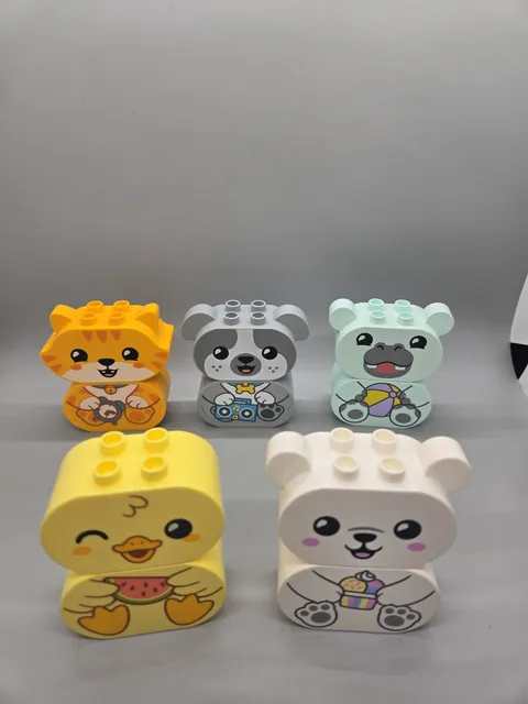 Lego Duplo Animal Figures Bathtime Cat Dog Hippo Bear Duck