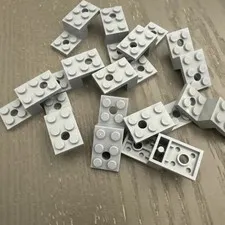 LEGO Bracket 2 x 5 x 1.3 with Holes (11215 / 79180) Light Gray 12 Pieces