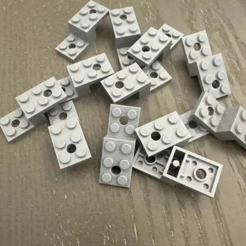 LEGO Bracket 2 x 5 x 1.3 with Holes (11215 / 79180) Light Gray 12 Pieces