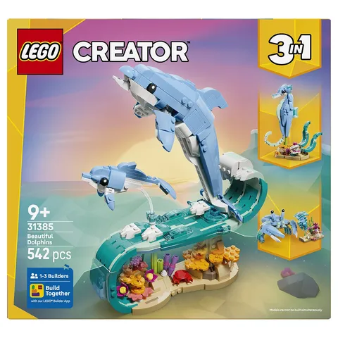 LEGO Creator 31385 Sea Animals: Beautiful Dolphins Age 9+ 542pcs