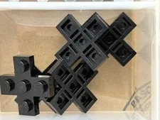 LEGO Parts - Black Plate, Modified 3 x 3 Cross - No 15397 - QTY 5