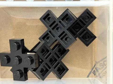 LEGO Parts - Black Plate, Modified 3 x 3 Cross - No 15397 - QTY 5