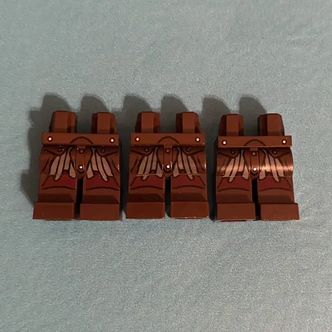 LEGO Uruk-kai Minifigure Legs Lot of 3 Printed Armor Pattern