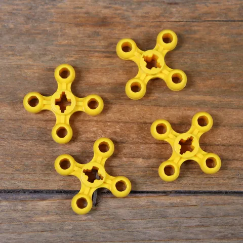 LEGO Yellow Technic Gear 32072 49135 Knob Cog Wheel with Axle Hole Qty 4