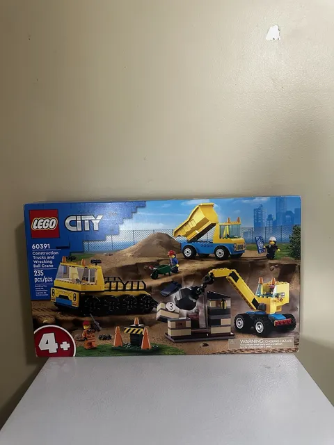 LEGO City Construction Trucks and Wrecking Ball Crane 60391 Building Toy Set
