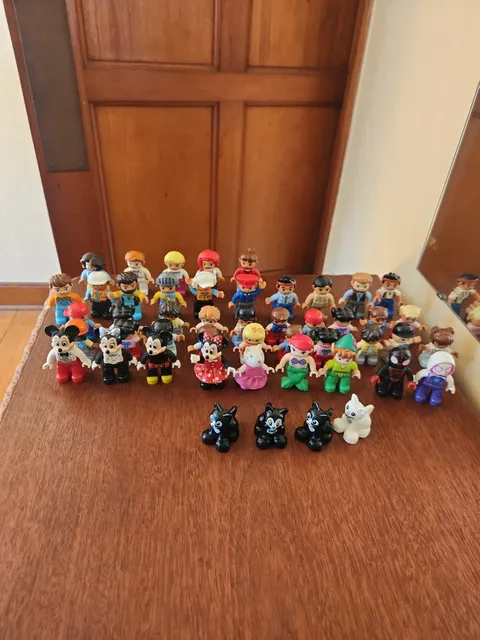 Lego Duplo Figures Lot Of 48 Mickey& Minnie, Peter Pan, People, Children,Cats ++
